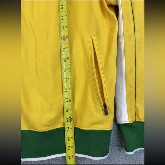 Nike Yellow and Green Bomber Jacket with Ribbed Cuffs Vintage - Picture 7 of 9